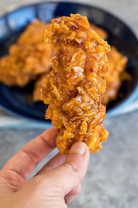 Honey Garlic Chicken Tenders - CPA: Certified Pastry Aficionado Honey Garlic Chicken Tenders, Garlic Chicken Tenders, Chicken Strips Recipe, Chicken Tenders Recipe, Fried Chicken Tenders, Crispy Chicken Tenders, Honey Garlic Sauce, Chicken Tender Recipes, Honey Chicken