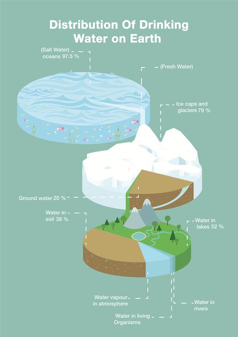 Water Distribution Infographic Poster on Behance Water Chart, Water Diagram, Informative Poster, Water Scarcity Posters, Water Infographic Design, Water Infographic, Importance Of Water Poster, Water Preservation, Water Distribution On Earth