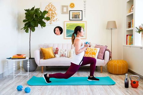 The Total-Body Workout You Can Do at Home (in Your Living Room) Living Room Workout, Diy Home Gym, Home Gym Exercises, Full Body Workout At Home, Body Workout At Home, Workout Equipment, Fitness Experts, Total Body Workout, Workout Machines