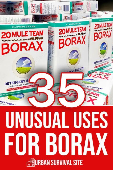 Borax is a naturally-occurring mineral found in soil, plants, and even our own bodies. In my twenties, I learned to use it as an ingredient in homemade laundry detergent. Then in my thirties, I was surprised to discover over 30 other things you can do with borax! Granted, most of these uses have nothing to do with survival. But what I love about versatile items like borax is they eliminate the need to store lots of cleaning supplies. One box can be used to clean almost anything around the ... Uses For Borax Cleaning, Borax Bathroom Cleaner, Cleaning With Borax Bathroom, Borax Uses Health, Borax Laundry Detergent Recipes, Borax For Laundry, Borax Roach Killer Recipe, Borax In Laundry, 20 Mule Team Borax Uses