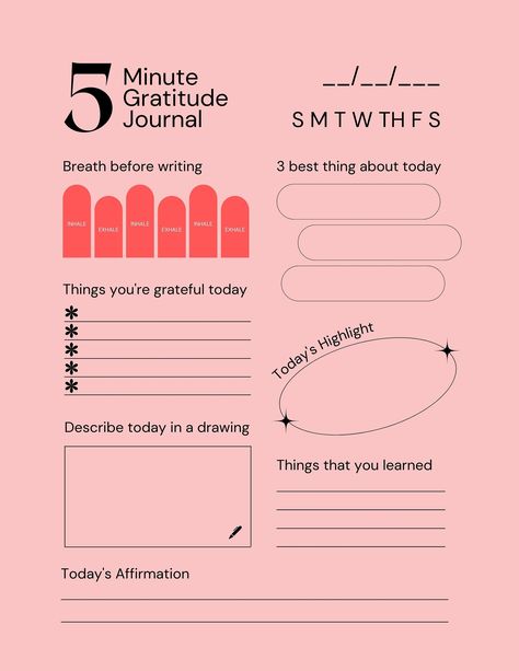 A simple and effective way to practice gratitude while traveling. This 5-minute journal includes prompts to help you reflect on your experiences, connect with your loved ones, and appreciate the beauty of the world around 5 Minute Journal Template, Digital Journal Ideas, 5 Minute Gratitude Journal, 5 Minutes Journal, Daily Prompts, Reflective Journal, Journal Questions, Financial Life Hacks, Journal Writing Prompts