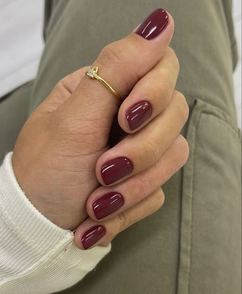 Short Fall Nails Pale Skin, Nails For White Skin, Fall Nails Pale Skin, Light Burgundy Nails, Autumn Biab Nails, Fall Red Nails, Red Nails Fall, Red Fall Nails, Autumnal Nails