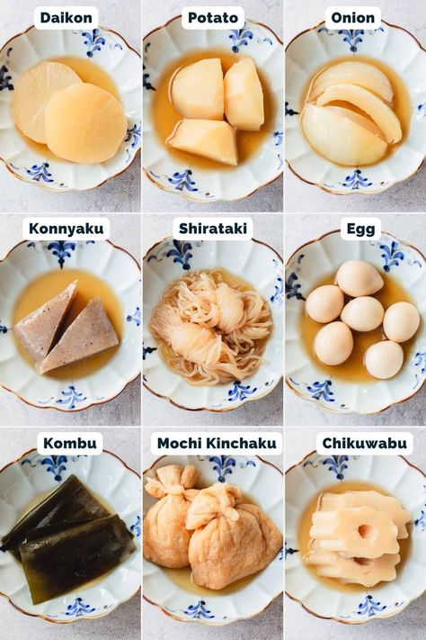 Oden Recipe Japanese, Traditional Japanese Food Recipes, Easy Bento Recipes, Oden Recipe, Healthy Japanese Food, Fantasy Recipes, Japanese Food Dishes, Steamed Recipes, Okinawa Food