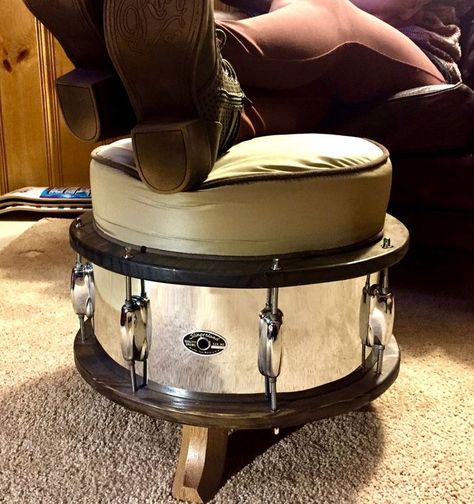 Brewery Furniture, Drum Furniture, Drums Artwork, Music Furniture, Instrument Art, Drum Art, Drum Room, Home Music Rooms, Upcycle Furniture