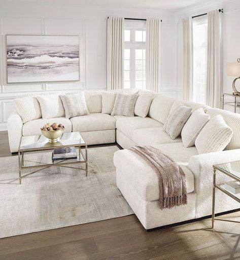 Ethan Sectional Sofa Value City, Oversized Sectional Sofa Living Rooms, White Couch Living Room, Sectional Living Room Decor, Ashley Furniture Sectional, Sectional Living Room Layout, Oversized Sectional, Oversized Sectional Sofa, Comfy Sectional