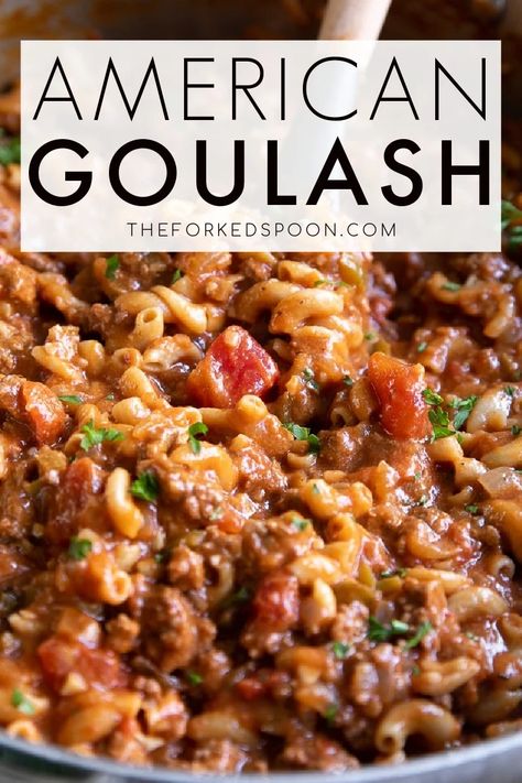 American Goulash Instant Pot, Easy Recipes To Make With Ground Beef, Classic Easy Dinners, Quick Goulash Recipes, Goolosh Recipe Ground Beef Easy, Crockpot Ideas With Ground Beef, Family Dinner Ground Beef, Macaroni And Beef Recipes Goulash, Mac And Cheese Goulash