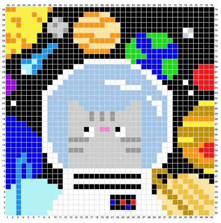 CATGHAN CAL – Week #21 – Astrocat! – Ink & Stitches Cats In Space, Crochet Feather, Crochet Coasters Free Pattern, Corner To Corner Crochet, Graph Crochet, Crochet Cushion Cover, Crochet Cat Pattern, Crochet Blocks, C2c Crochet