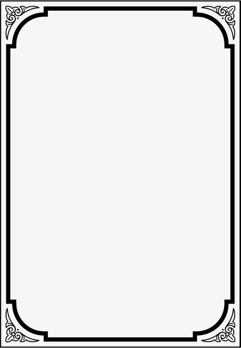 Black Frame Png, Page Borders Free, Frame Black And White, Black Clipart, Black And White Border, White Page, Black Page, Clip Art Frames Borders, Frame Border Design