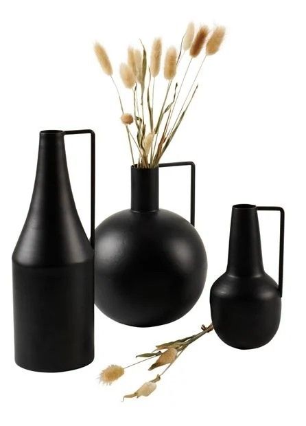 Vase Noir, Elegant Vases, Black Vase, Modern Vase, Black Iron, Reed Diffuser, Black Design, 20 Cm, Bubbles