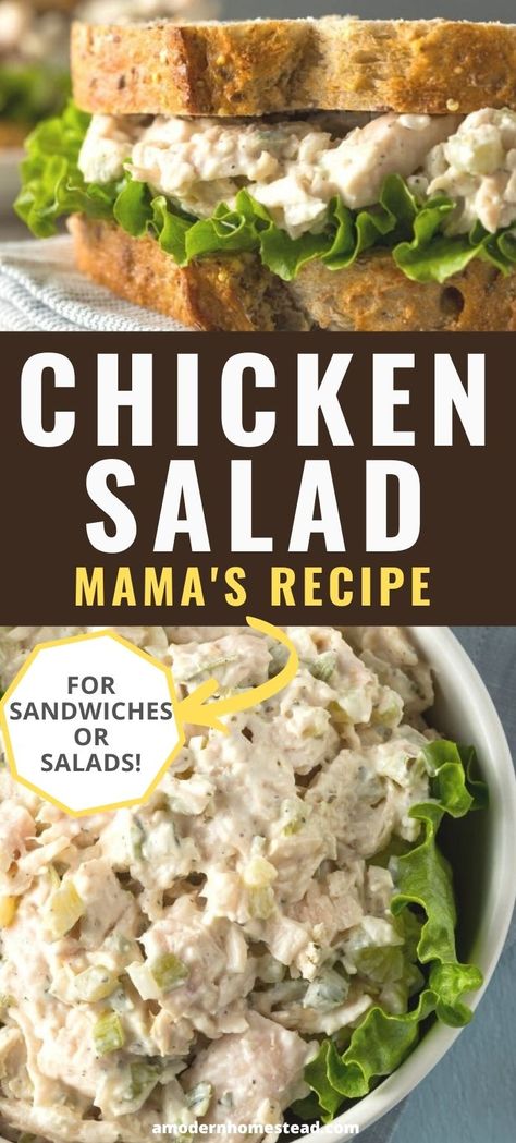 Learn how to make the best homemade chicken salad recipe without celery or grapes. This easy and healthy recipe is great on sandwiches or lettuce for a low carb option. Prep it ahead for great lunches this week! #Recipes #FromScratchRecipes #Dinner #Lunch Chicken Salad Recipe Without Celery, Homemade Chicken Salad Recipe, Homemade Chicken Salad, Best Chicken Salad Recipe, Homemade Chicken Salads, Chicken Salad Sandwich Recipe, Chicken Salad Recipe Easy, Easy Chicken Salad, Salad Salad