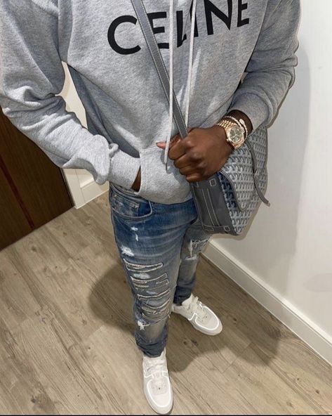 Top Boy, Hoodie Outfit Men, Black Men Fashion Urban, Jeans And Hoodie, Jeans Outfit Men, Drip Outfit Men, Boys Outfits, Dope Outfits For Guys, Fits Men