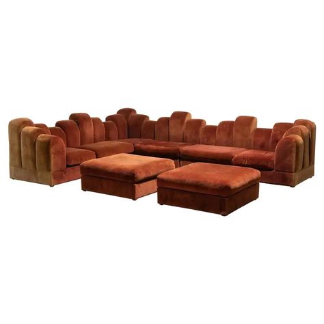 1stDibs: Antique and Modern Furniture, Jewelry, Fashion & Art Skyscraper Design, Retro Couch, Italian Modern Sofa, Velvet Sectional Sofa, Sofa For Sale, Club Sofa, Art Deco Sofa, Curved Sectional, Velvet Sectional