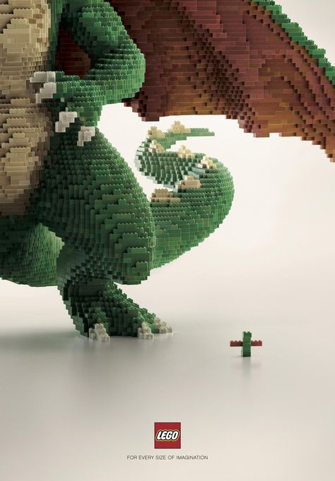 每一块都算数。 Lego Print, Lego Dragon, Ogilvy Mather, 광고 디자인, Ad Of The World, Creative Advertising Campaign, Publicidad Creativa, Identity Branding, Web Banner Design