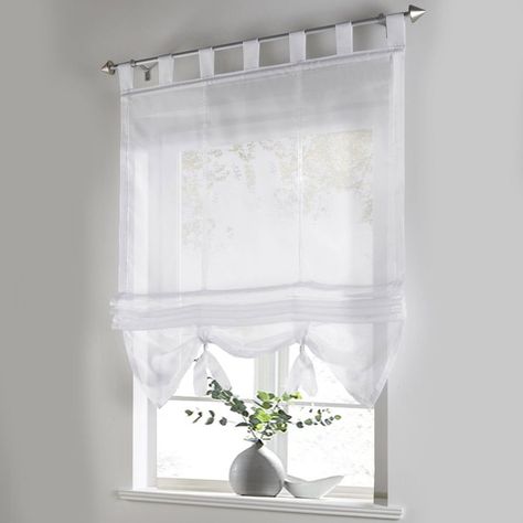 It can be hard to decide what style of bathroom window curtains are right for your bathroom window. Bathroom windows can be all shapes and sizes and are not always placed… Kitchen Window Blinds, Small Bathroom Window, Bathroom Window Curtains, Roman Curtains, Bathroom Window Treatments, Bathroom Window, Shabby Chic Bathroom, Chic Bathrooms, Bathroom Windows