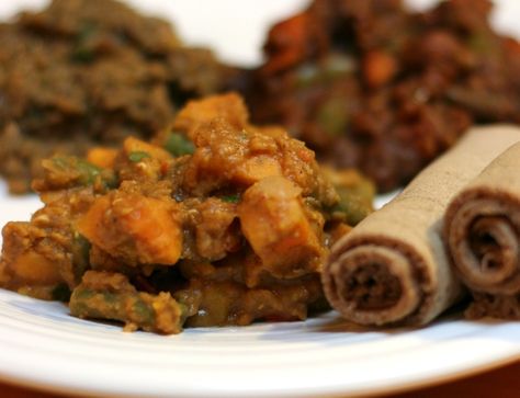 Lots of Ethiopian recipes here. Some are not gluten-free but substitute GF ingredients. Sweet Potato Stew, Ethiopian Cuisine, Potato Stew, Ethiopian Food, Stewed Potatoes, Vegan Main Dishes, Vegan Cookbook, Exotic Food, African Food