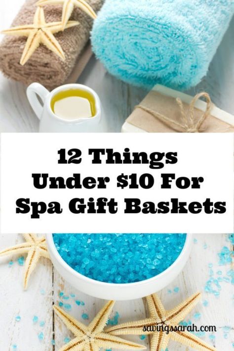 Give your cherished friends and family Spa Gift Baskets. These relaxing presents are sure to be well-received in this stress-filled world. #giftbaskets #spagifts #spagiftbaskets #gifts #giftsunder10 Diy Spa Gifts Baskets, Diy Spa Gifts, Relaxation Gift Basket, Spa Gift Baskets, Bath Gift Basket, Spa Day Gifts, Care Basket, Spa Basket, Raffle Basket