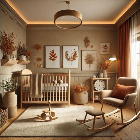 The moment the clocks change it truly feels like autumn. How do you make the darker days cozy and fun? Ready to see how to turn your nursery and kids room into a cozy retreat? #herfst #kinderkamer #kindskamerinspo #kidsroomdesign #interiordesignkids #aidesign #kidsroomdecor Rust Nursery, Burnt Orange Nursery, Brown Nursery Ideas, Brown Nursery, Orange Nursery, Newborn Room, Kids Interior Design, Gold Nursery, Cinnamon Color