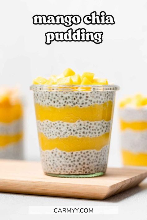 Made with only four ingredients, this mango chia pudding is a refreshing and flavorful way to start the day! It’s creamy, sweet, and so easy to make! It’s the perfect meal prep. Chia Pudding With Milk, Matcha Chia Seed Pudding, Chia Seeds Pudding, Mango Chia Seed Pudding, Mango Pudding Recipe, Chia Pudding Recipes Healthy, Mango Chia Pudding, Chia Pudding Recipe, Chia Seed Recipes Pudding