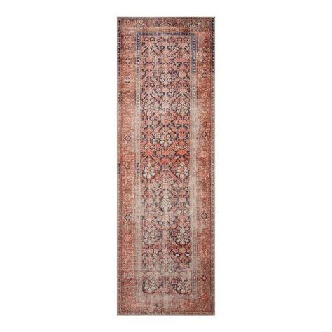 Izmir Navy And Rust Persian Style Floor Runner - v1 Eclectic Runner Rug, Kitchen Runner Rug Ideas, Bathroom Runner, Long Kitchen, Affordable Rugs, Floor Runners, Room Redesign, Kitchen Runner Rug, Persian Style Rug