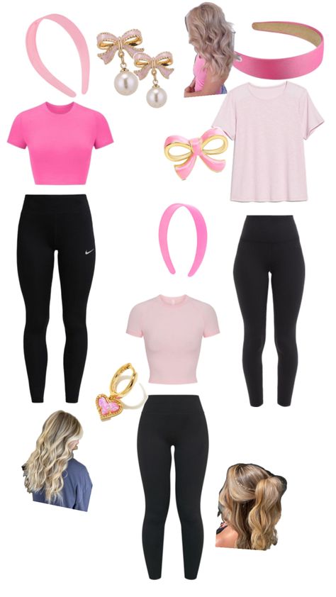 Pink Out Outfits Spirit Week, Pink Out Day Spirit Week, Easy Decades Day Outfits, Pink Out Outfits, Decades Day Outfits, Decades Day, Spirit Days, Trio Costumes, Spirit Week Outfits