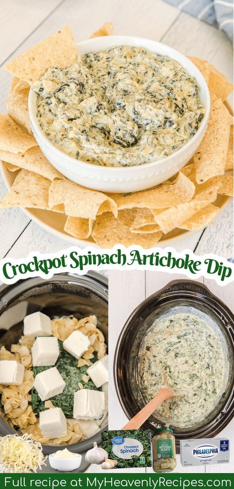 Crockpot Spinach Artichoke Dip, Holiday Crockpot, Spinach And Artichoke Dip Recipe, Crockpot Spinach, Dip Recipes Crockpot, Spinach Artichoke Dip Easy, Best Spinach Artichoke Dip, Spinach Artichoke Dip Recipe, Spinach And Artichoke Dip