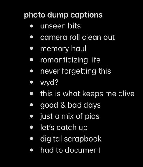 Dump Bio Instagram Ideas, Instagram Captions Living Best Life, Impromptu Plans Captions, Saying Goodbye Captions, Tiktok Vs Instagram, March Dump Instagram Caption, March Dump Captions For Instagram, Yearly Photo Dump Captions, Museum Ig Caption Ideas