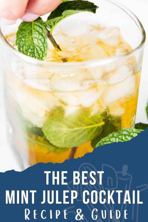 Mint Julep Punch, Mint Julep Cocktail, Julep Recipe, Mint Julep Recipe, Mint Simple Syrup, Drink Syrups, Mint Extract, Mint Sprig, Drinks Alcohol