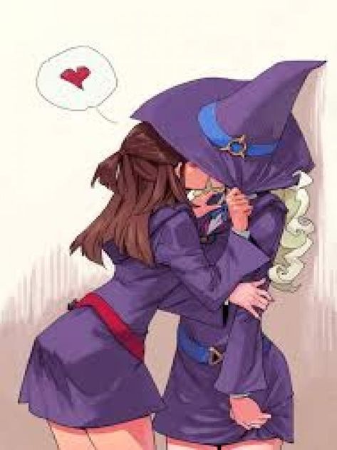 Not my art Diana X Akko, My Little Witch Academia, Comics Anime, Anime Witch, Yuri Manga, Lesbian Art, Witch Academia, Yuri Anime, Anime Girlxgirl