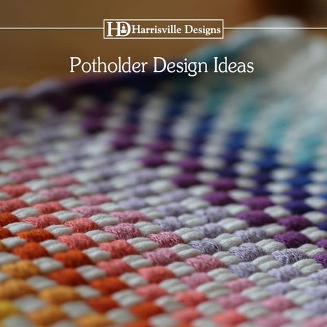 Potholder Loom, Harrisville Designs, Weaving Loom Projects, Potholder Patterns, Envelope Art, Weaving Designs, Loom Pattern, Weaving Projects, Loom Patterns