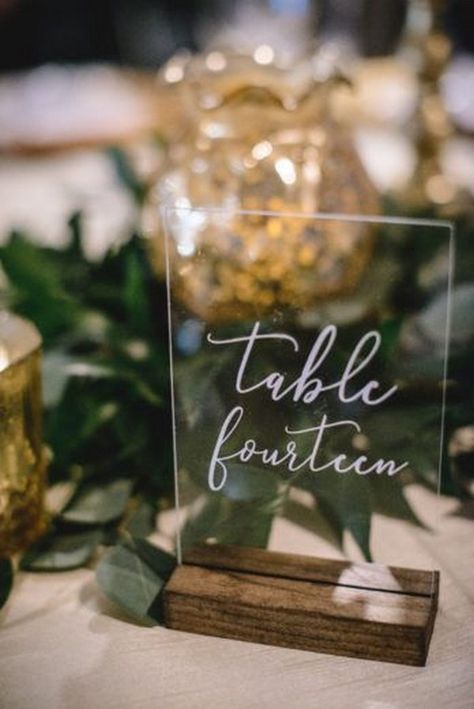 simple acrylic wedding table number with pressed flowers #wedding #wedidngceterpieces #wedding2020 #weddingtable Numbers Calligraphy, Acrylic Calligraphy, Modern Table Numbers, Calligraphy Table Numbers, Factory Wedding, Industrial Chic Wedding, Rustic Wedding Decorations, Modern Wedding Decor, Calligraphy Wedding