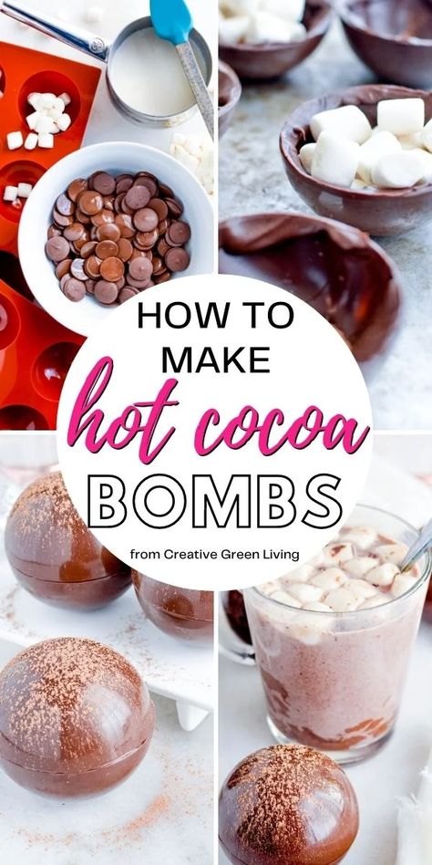 Step-by-Step tutorial for how to make your own hot chocolate bombs with marshmallows and other flavors or fillings. These DIY hot cocoa bombs are gluten free and the perfect gift idea for Christmas. Diy Hot Chocolate, Diy Hot Cocoa, Chocolate Melting Wafers, Hot Chocolate Gifts, Bombe Recipe, Christmas Hot Chocolate, Homemade Hot Chocolate, Chocolate Caliente, Hot Chocolate Bars