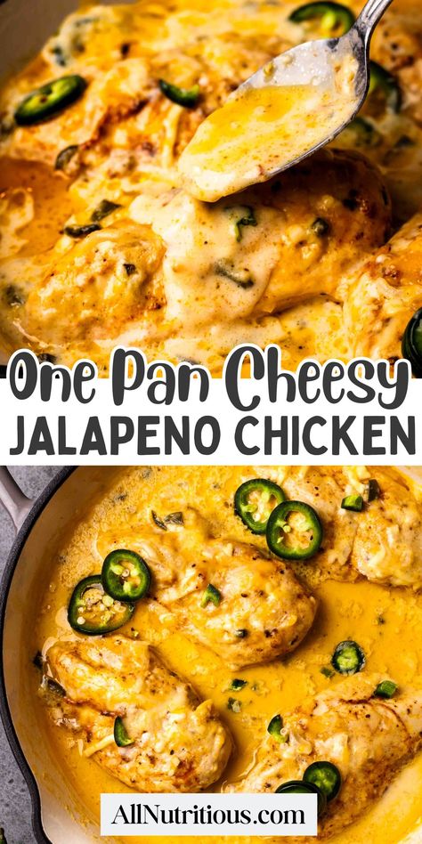 Craving a quick and delicious meal on the keto diet? Try our One Pan Cheesy Jalapeño Chicken recipe – perfect for keto chicken recipes, ideal for keto dinners, and loaded with protein to keep you on track with your high protein diet! Keto Dinner Recipes With Chicken, Jalapeño Cheddar Chicken, Chicken Dinner Recipes Keto, Keto Comfort Food Dinners, Quick Keto Chicken Recipes, Jalapeño Chicken Recipes, Chicken Breast Low Carb Recipes, Keto Quick Dinner, Keto Jalapeno Chicken