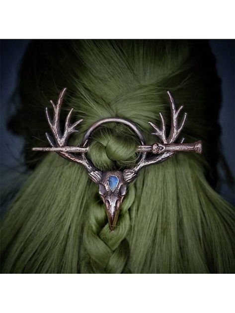 Vikings Hair, Clothe Styles, Antler Design, Chopstick Hair, Wire Jewelery, Crow Skull, Deer Horn, Viking Hair, Vintage Hair Clips