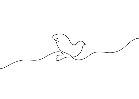 Continuous Line Drawing Simple, Line Drawing Simple, One Continuous Line Drawing, Bird Symbol, Fly Bird, Dove Flying, Simple Abstract, Drawing Simple, Continuous Line Drawing