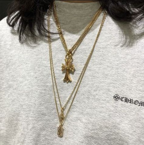 Chrome Hearts Gold Necklace, Chrome Hearts Necklace, Hearts Necklace, Gold Chrome, Gold Heart Necklace, Virtual Closet, Chrome Hearts, Life Style, Heart Necklace