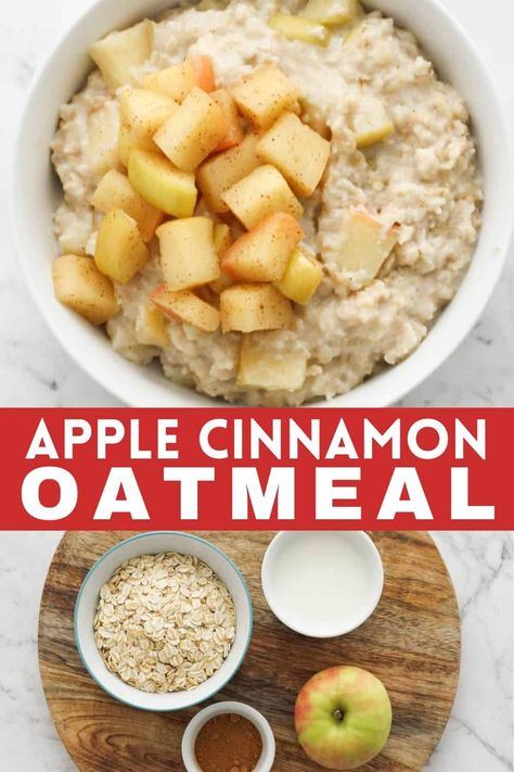 Quick Oat Recipes, Cinnamon Porridge, Oats Recipes Breakfast, Healthy Breakfast For Kids, Healthy Oatmeal Recipes, Apple Cinnamon Oatmeal, Cinnamon Oatmeal, Best Vegetarian Recipes, Healthy Apple