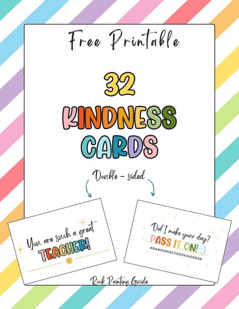 Spread Kindness with These Free Printable Kindness Cards 8 Random Acts Of Kindness Notes Free Printable, Free Printable Friendship Cards, Coping Cards Free Printable, Kindness Notes Free Printable, Kindness Bookmarks Free Printable, Kindness Cards Printable Free, Free Kindness Printables, Kindness Poster Ideas, Kindness Messages