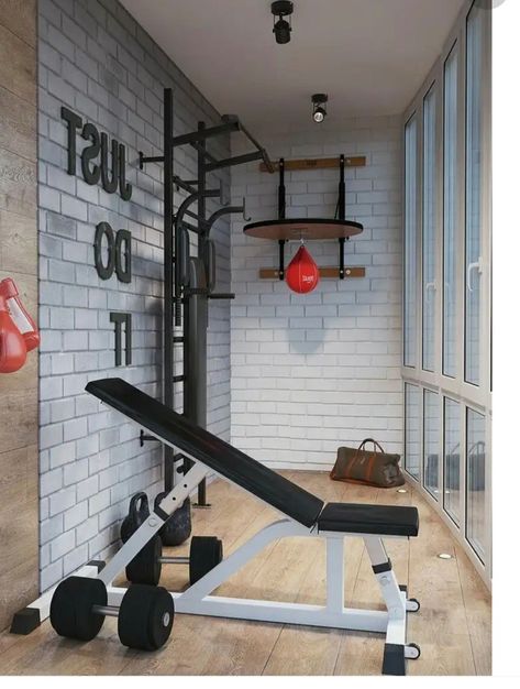 Balcony Gym Ideas, Balcony Gym, Hype Beast Bedroom, New Bedroom Ideas, Workout Room Home, Space Organization, Hype Beast, Gym Room At Home, Interior Design Per La Casa