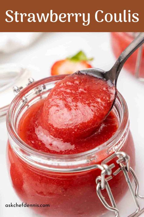 My easy Strawberry Coulis recipe takes minutes to make and only uses three simple ingredients. This luscious simple strawberry sauce is the perfect topping for cakes, cheesecake, ice cream, crepes, waffles, and pancakes, or just about thing you want to add the sweet fresh flavor of strawberries to. Strawberry Coulis Recipe, Easy Panna Cotta Recipe, Cream Crepes, Strawberry Coulis, Coulis Recipe, Enchilada Sauce Easy, Stuffed Shrimp, Restaurant Style Recipes, Strawberry Flavor