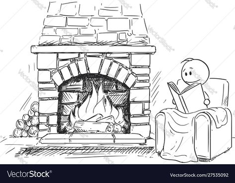 Under Blanket, Fireplace Drawing, Drawing Furniture, Cartoon Crazy, Stick Figure Drawing, Comfortable Armchair, Conceptual Illustration, Grunge Art, Knight Art