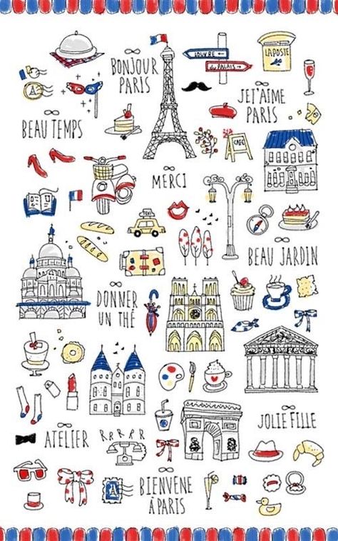 Paris Landmarks Illustration, Paris Drawing, French Flashcards, Paris Illustration, Diy Agenda, Paris Inspired, France Drawing, Travel Sketches, Sketch Notes