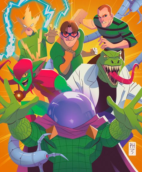 Sinister Six Art, Spider Man Vs Sinister 6, Spiderman Sinister 6, Sinister Six Marvel, Silly Spiderman, Sinister 6, Otto Octavius, The Sinister Six, Doc Ock