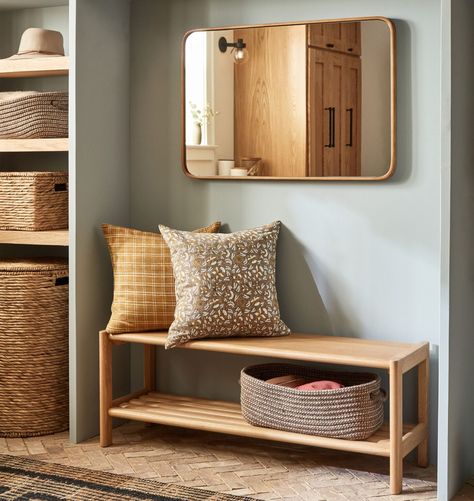 Keep your entryway organized and functional. Check out these creative shoe storage solutions, from benches to baskets and built-ins! #homeorganization #spacesaver #entryway #smallspace #smallspaceliving #ikea #ikeahack #shoestorage #storagesolutions Creative Shoe Storage, Rounded Rectangle Mirror, Living Room Mantel, Entryway Shoe Storage, Shoe Storage Solutions, Entryway Shoe, Silk Pillow Cover, Interior Design Resources, Entryway Storage