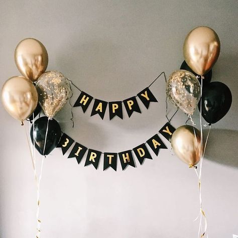 Surprise Birthday Decorations, Birthday Decorations At Home, 18th Birthday Decorations, Happy Birthday Decor, Birthday Decorations For Men, Birthday Room Decorations, Simple Birthday Decorations, 21st Birthday Decorations, Hiasan Bilik