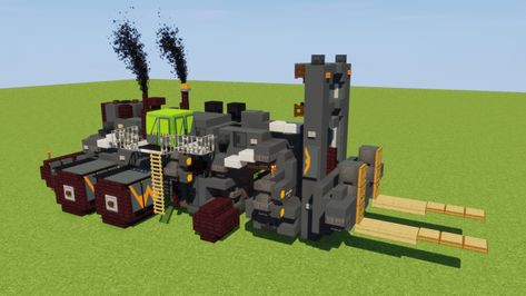 Minecraft Oil Pump, Minecraft Truck Build, Minecraft Excavator, Minecraft Vehicle Builds, Minecraft Forklift, Minecraft Modern, Concrete Stairs, Best Mods, How To Play Minecraft