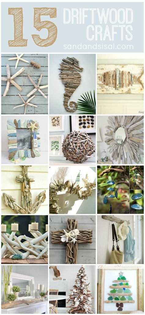 Deco Marine, Driftwood Diy, Driftwood Projects, Driftwood Crafts, Beach Diy, Drift Wood, Beach Crafts, Seashell Crafts, Driftwood Art