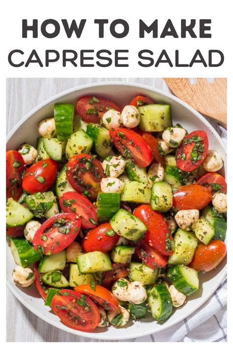 Mozerella Salad Recipes, Tomato Cucumber Fresh Mozzarella Salad, Caprice Salad Recipe, Mediterranean Caprese Salad, Cucumber Salad Mozzarella, Tomato Cucumber Mozzarella, Tomato Cucumber And Mozzarella Salad, Mozzarella Salad Tomato, Fresh Basil Salad Recipes