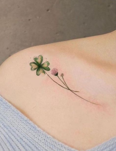 80 Clover Tattoos for the Symbol of Good Luck | Art and Design Clover Tattoo Ideas, Celtic Tattoo For Women, Leaf Clover Tattoo, Small Wave Tattoo, Four Leaf Clover Tattoo, Luck Tattoo, Clover Tattoo, Shamrock Tattoos, Irish Tattoos