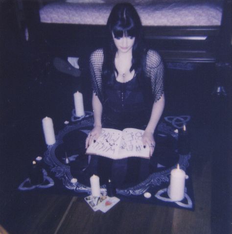 Model @miah.pereira on instagram #witchcraft#thelovewitch#lovewitch#lovespell#candle#magic#candlemagic#polaroid#occult#whimsigoth#whimsygoth Occult Aesthetic, Witchcraft Aesthetic, Whimsical Goth, Purple Goth, Witch Coven, Purple Vibe, Mazzy Star, Witch Spell, Gothic Aesthetic