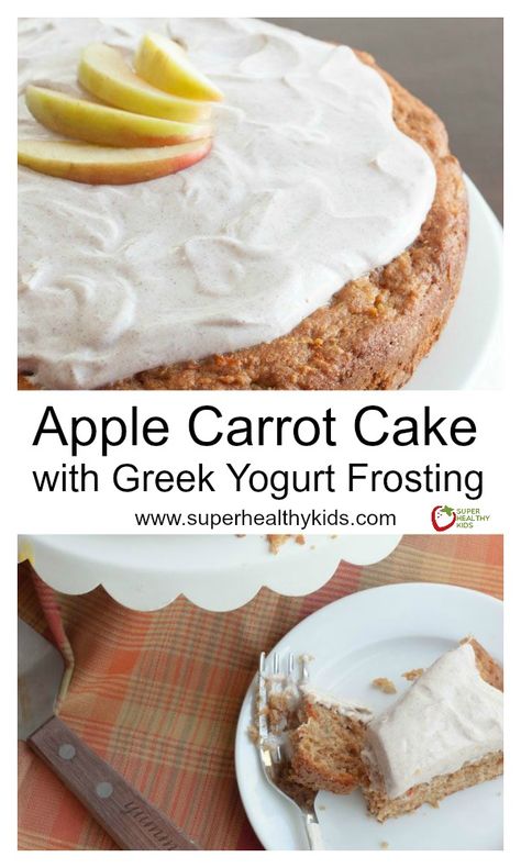 Cake With Greek Yogurt, Frosting Healthy, Greek Yogurt Frosting, Carrot Cake Topping, Yogurt Frosting, Healthy Carrot Cakes, Super Healthy Kids, Baby Recipes, Healthy Greek Yogurt